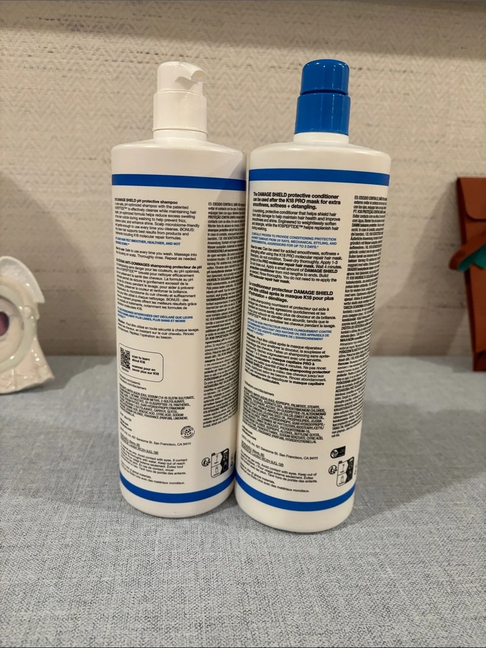 Damage Shield Shampoo & Conditioner Set - White and Blue